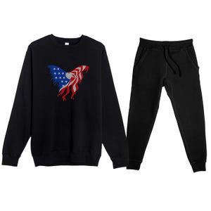 American Flag Eagle. Premium Crewneck Sweatsuit Set