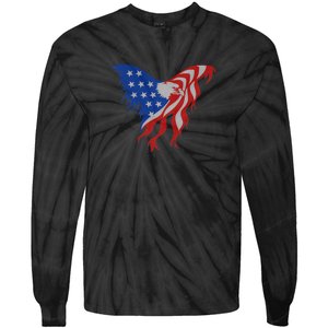 American Flag Eagle. Tie-Dye Long Sleeve Shirt