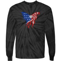 American Flag Eagle. Tie-Dye Long Sleeve Shirt