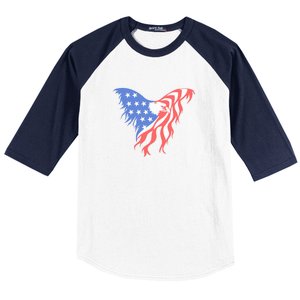 American Flag Eagle. Baseball Sleeve Shirt