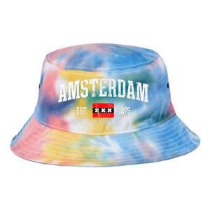 Amsterdam Flag Est. 1275 Netherlands Souvenir Retro Tie Dye Newport Bucket Hat