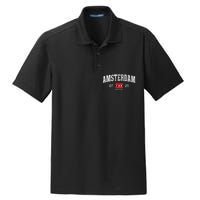 Amsterdam Flag Est. 1275 Netherlands Souvenir Retro Dry Zone Grid Polo