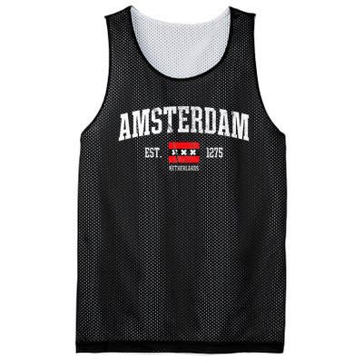 Amsterdam Flag Est. 1275 Netherlands Souvenir Retro Mesh Reversible Basketball Jersey Tank