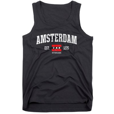 Amsterdam Flag Est. 1275 Netherlands Souvenir Retro Tank Top