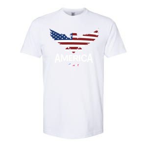 American Flag Eagle Softstyle CVC T-Shirt