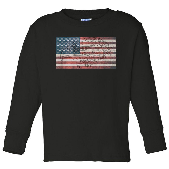 American Flag Eagle USA Toddler Long Sleeve Shirt