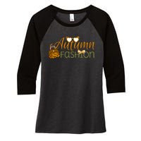 Autumn Fashion Essentials Women's Tri-Blend 3/4-Sleeve Raglan Shirt