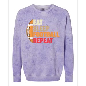 American Football Eat Sleep Football Repeat Colorblast Crewneck Sweatshirt