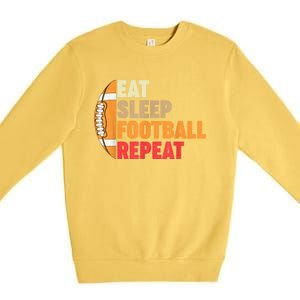 American Football Eat Sleep Football Repeat Premium Crewneck Sweatshirt