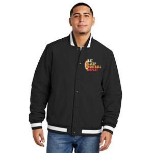 American Football Eat Sleep Football Repeat Insulated Varsity Jacket