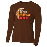 American Football Eat Sleep Football Repeat Cooling Performance Long Sleeve Crew