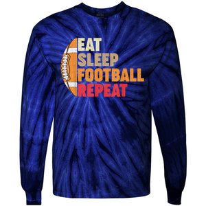 American Football Eat Sleep Football Repeat Tie-Dye Long Sleeve Shirt