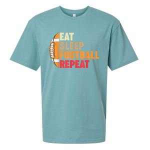 American Football Eat Sleep Football Repeat Sueded Cloud Jersey T-Shirt