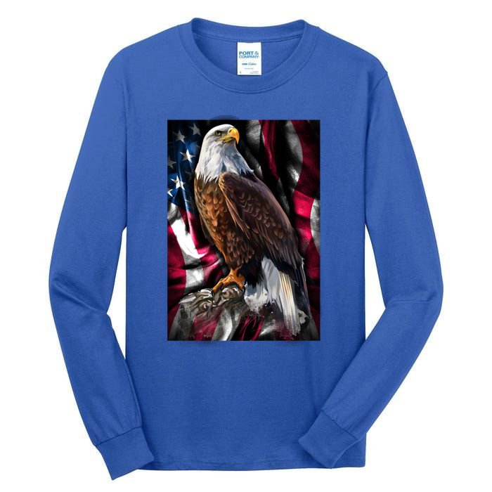 American Flag Eagle Gift 2nd Usa America Pride Patriotic Tall Long Sleeve T-Shirt