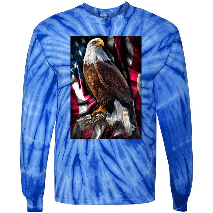 American Flag Eagle Gift 2nd Usa America Pride Patriotic Tie-Dye Long Sleeve Shirt