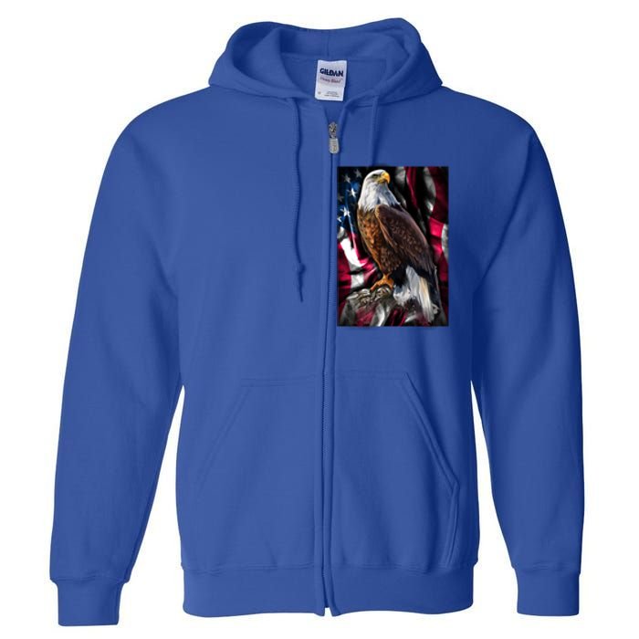 American Flag Eagle Gift 2nd Usa America Pride Patriotic Full Zip Hoodie