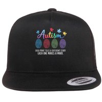 Autism Fingerprint Each Print Tells A Different Story Flat Bill Trucker Hat