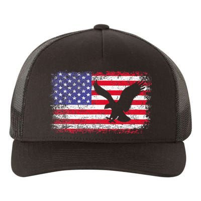 American Flag Eagle Usa 4th Of July Yupoong Adult 5-Panel Trucker Hat