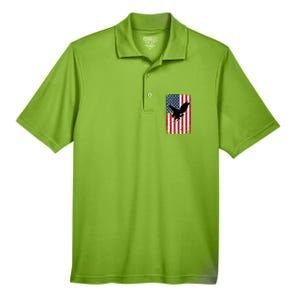 American Flag Eagle Patriotic Usa Great Gift Men's Origin Performance Pique Polo