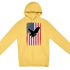 American Flag Eagle Patriotic Usa Great Gift Premium Pullover Hoodie