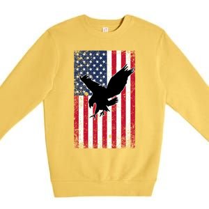 American Flag Eagle Patriotic Usa Great Gift Premium Crewneck Sweatshirt