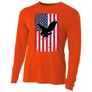 American Flag Eagle Patriotic Usa Great Gift Cooling Performance Long Sleeve Crew