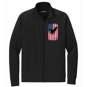 American Flag Eagle Patriotic Usa Great Gift Stretch Full-Zip Cadet Jacket