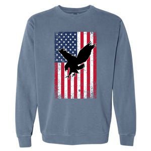 American Flag Eagle Patriotic Usa Great Gift Garment-Dyed Sweatshirt