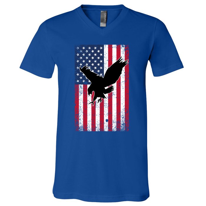 American Flag Eagle Patriotic Usa Great Gift V-Neck T-Shirt