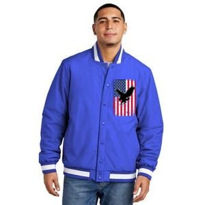 American Flag Eagle Patriotic Usa Great Gift Insulated Varsity Jacket