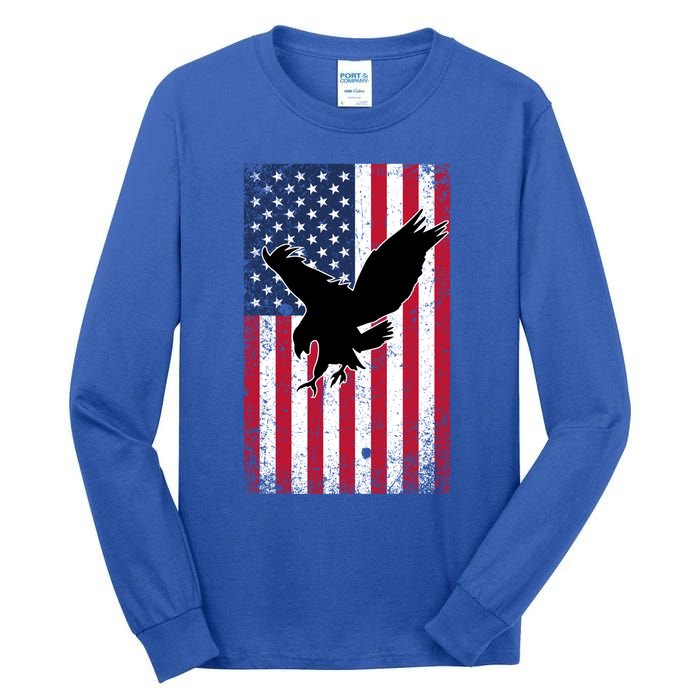 American Flag Eagle Patriotic Usa Great Gift Tall Long Sleeve T-Shirt