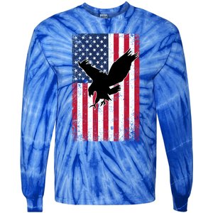 American Flag Eagle Patriotic Usa Great Gift Tie-Dye Long Sleeve Shirt