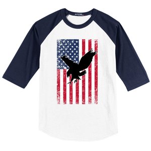 American Flag Eagle Patriotic Usa Great Gift Baseball Sleeve Shirt