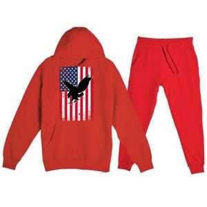 American Flag Eagle Patriotic Usa Great Gift Premium Hooded Sweatsuit Set