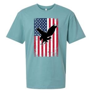 American Flag Eagle Patriotic Usa Great Gift Sueded Cloud Jersey T-Shirt