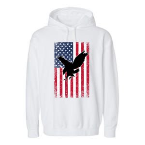 American Flag Eagle Patriotic Usa Great Gift Garment-Dyed Fleece Hoodie