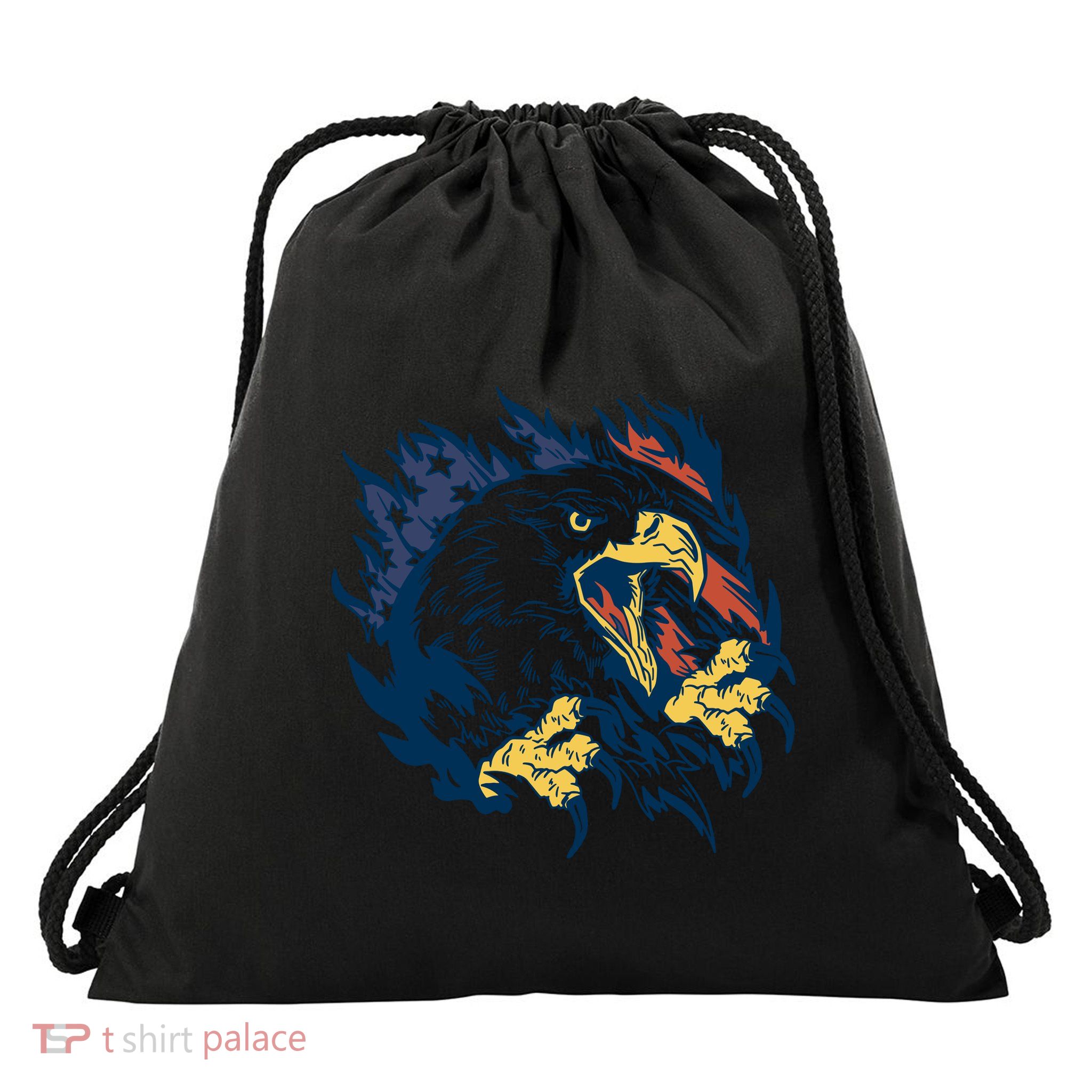 American Flag Eagle Patriot Gift Drawstring Bag