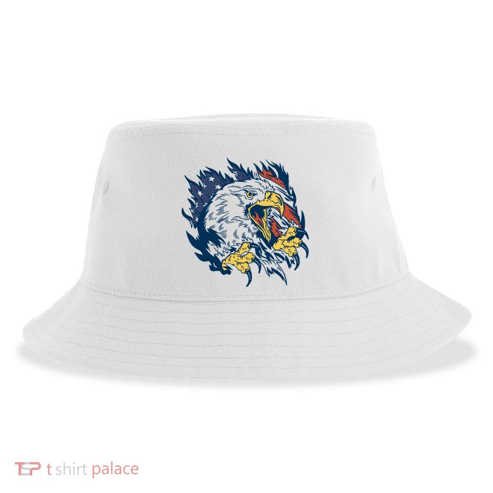 American Flag Eagle Patriot Gift Sustainable Bucket Hat