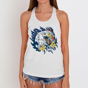 American Flag Eagle Patriot Gift Women's Knotted Racerback Tank