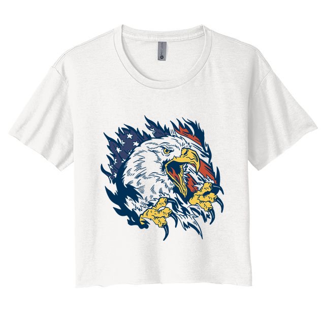 American Flag Eagle Patriot Gift Crop Top