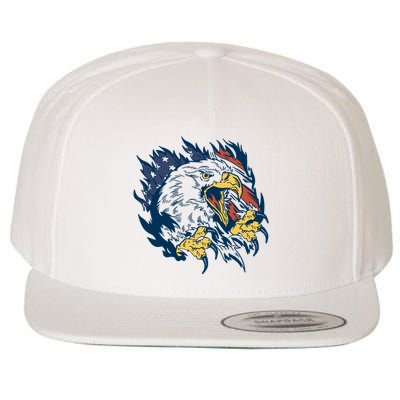 American Flag Eagle Patriot Gift Wool Snapback Cap