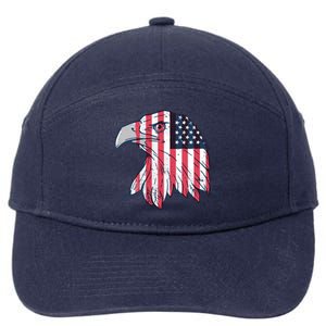 American Flag Eagle Usa Patriotic Gift 7-Panel Snapback Hat