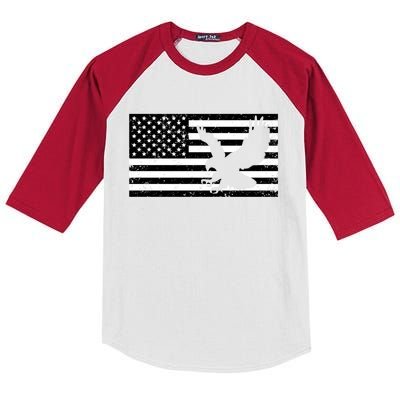 American Flag Eagle Great Gift 4th Of July Tees Patriotic Eagle Great Gift Kids Colorblock Raglan Jersey