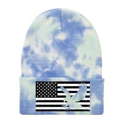 American Flag Eagle Great Gift 4th Of July Tees Patriotic Eagle Great Gift Tie Dye 12in Knit Beanie