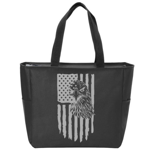 American Flag Eagle Patriot Zip Tote Bag