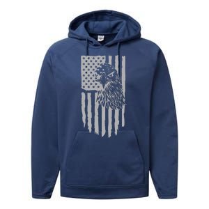 American Flag Eagle Patriot Performance Fleece Hoodie