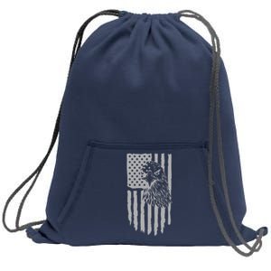 American Flag Eagle Patriot Sweatshirt Cinch Pack Bag