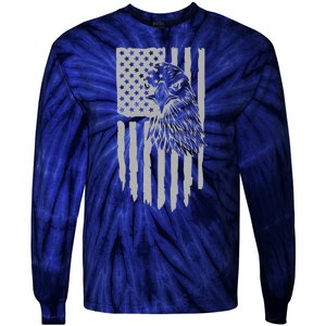 American Flag Eagle Patriot Tie-Dye Long Sleeve Shirt