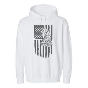 American Flag Eagle Patriot Garment-Dyed Fleece Hoodie