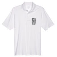 American Flag Eagle Patriot Men's Origin Performance Pique Polo